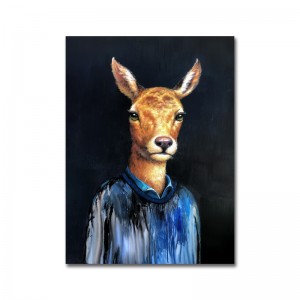 100% Péinteáil Ola Lámhdhéanta Maisiú Baile Ainmhithe Abstract Work Canbhás Canbháis